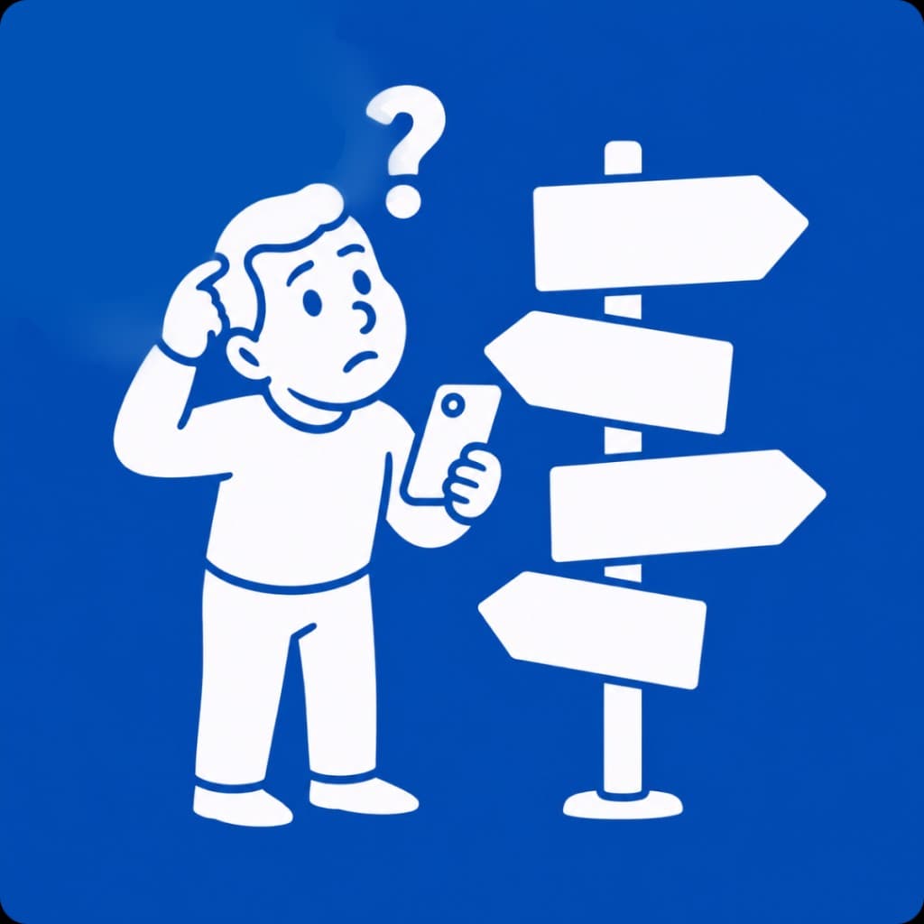 Illustration of a caller uncertain about which NHS service to choose